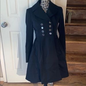 narrla stripe midi wrap coat